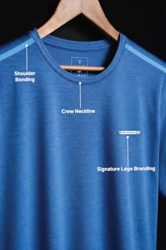 Image of Van Heusen Men's Running T-Shirt | Regular Fit | Crew Neck | Soft Breathable Mircofiber | Casual Wear | Summer Favorite | Shoulder Bonding |Sports T-Shirt | Style 61005