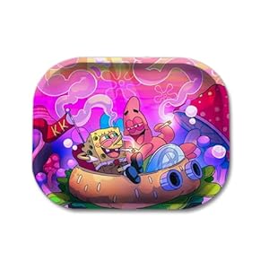 Cute Pink Cartoon Metal Rolling Tray 7”x5.5” – Perfect Smoke Accessories for Rolling Papers, Grinders, Set and PreRolled Cones – Original Custom Fan Art
