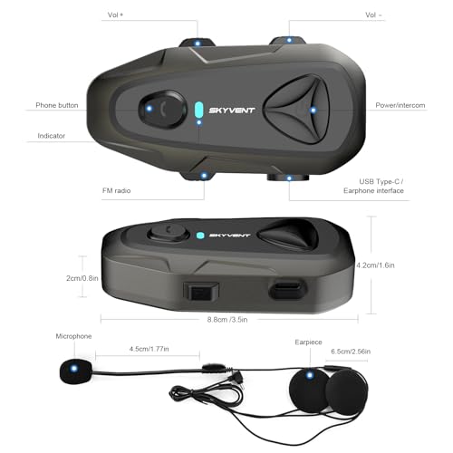 EJEAS E1 Motorcycle Helmet Bluetooth Headset - Image 8