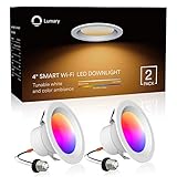 Smart LED Recessed Lighting 4 Inch, Lumary Wi-Fi LED Can Lights Dimmable 16 Million Colors LED...