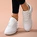 YSMIIH Women Cheerleading Dance Fashion Trainers Sneakers Lace Up Gym Athletic Sport Training Ventilate Line Fabric Fashion Sport Shoes(White,10