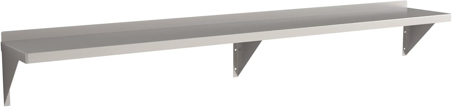 18 Gauge Stainless Steel 12" x 84" Solid Wall Shelf