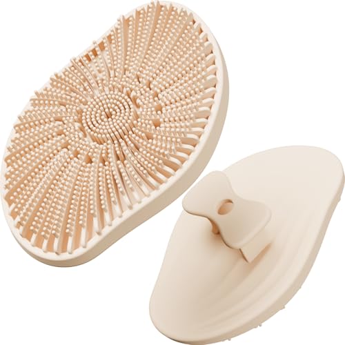 Rena Chris Silicone Body Scrubber, Food-Grade Body Scrub with Gentle Exfoliation & Rich Lather, Featuring an Ergonomic Non-Slip Handle â€“ a Hygienic Silicone Loofah Alternative for Men and Women
