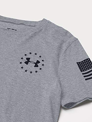 Under Armour Boys' Freedom Flag T-Shirt , Steel Light Heather (035)/Black , Youth X-Small #TOP2