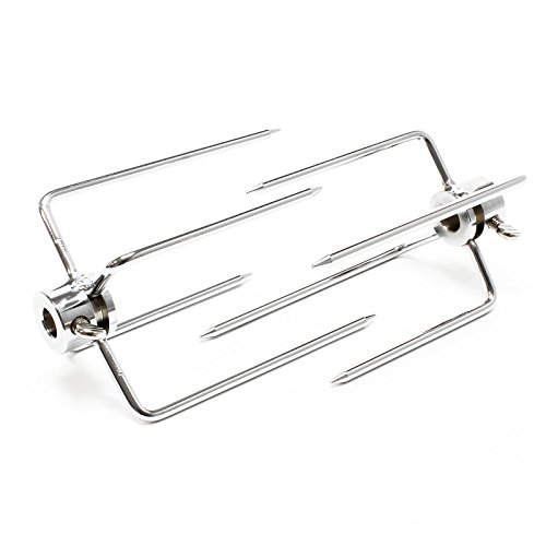 WilTec 2X Fourches à Viande pour Broches Ø 5-11 mm Acier chromé Fourchettes Tournebroche Rôtisserie BBQ Grill Accessoire Cuisine Légumes