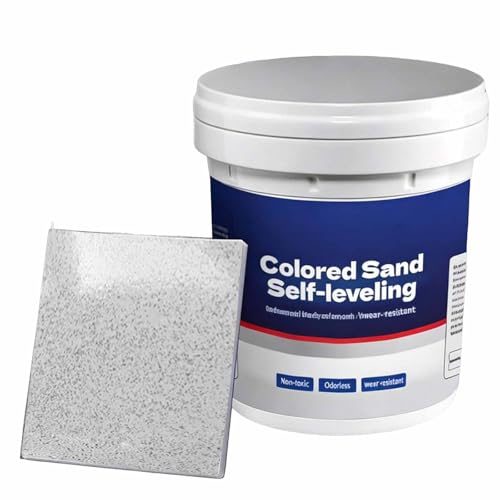 Yasen Self-Leveling Epoxy Flooring,High-Gloss Epoxy Self Leveling Floor Coating Ith A Marble Effect,Durable,Waterproof,Solutions For Garage Floors,Home Renovation,Diy Projects,35.2OZ (Light Gray)