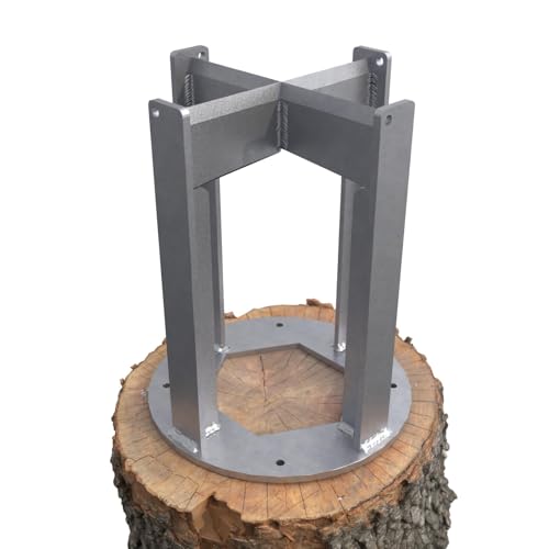 4-Way Firewood Splitter - Heavy-Duty Engineered Steel Firewood Splitter with Corrosion-Proof Electroplated Finish | Safe Axe-Free Kindling Maker for Fireplace & Outdoor Campfire, Size:Large