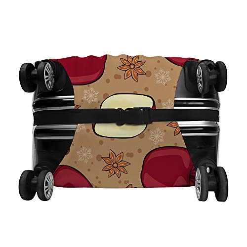 Travel Luggage Cover Suitcase Protector Christmas Red Apple Fruit Fits 18-32 Inch Baggage Covers Protective Elasticity Durable Suitcases Fashion Decor Explore Land Travels Fits M - Thumbnail 2