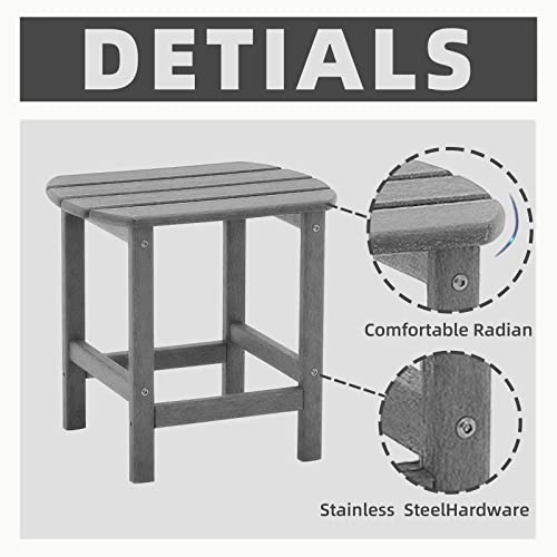 Kisun Adirondack Side Table Weather Resistant Hdpe Material For Plastic Adirondack Chairs (Grey) #TOP3