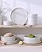 Famiware Nebula Plates and Bowls Set, 12 Pieces Dinnerware Sets, Dishes Set for 4, White