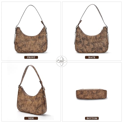 Shoulder Bags for Women Cute Hobo Handbags Vegan Leather Mini Clutch Purse with Zipper Closure3