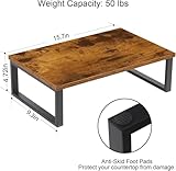 NORCEESAN Monitor Stand Riser 2 Pack Laptop Stand Riser Holder Wood Computer Stands Vintage Tabletop Storage Organizer Shelf for Notebook PC Printer Lift Stands TV Risers Wooden Desk Organizers Brown - Image 2