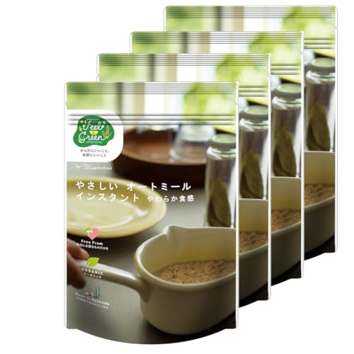日食 Feel&Green やさしいオートミール インスタント やわらか食感 210g ×4個 (オーガニック 国内製造 無添加 シリアル 燕麦)（Amazon）