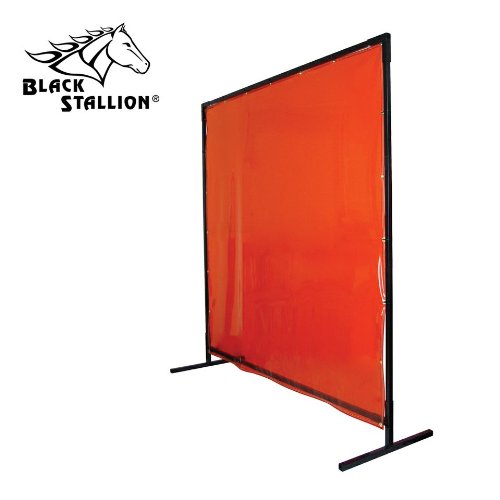 Revco 6X8VF1-ORA 6'X8' 14 mil. 1 Panel Orange Saf-Vu Welding Screen with Frame