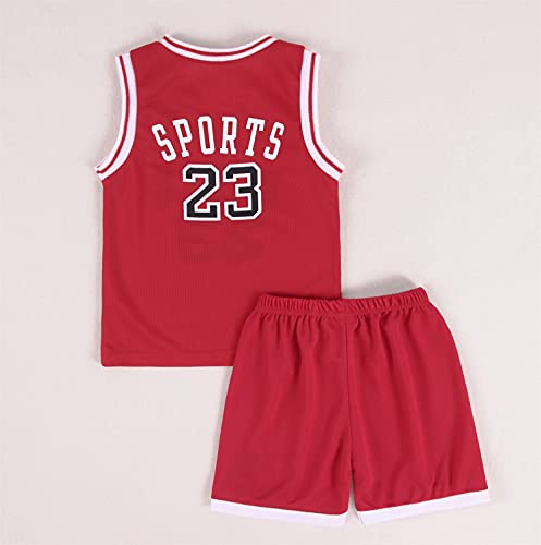 Image of CM C&M WODRO Toddler Kid Basketball Jersey Outfit Baby Boy Girl Letters Tank Top + Track Shorts Sets Boy Summer Clothes