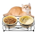 Lnhgh Katzennäpfe,Spender Schüssel Mit Ständer - Keramik Futternapf,Haustierzubehör Für Die Fütterung Von Kleinen Hunden Welpen Und Kätzchen Für Den Innen- Und