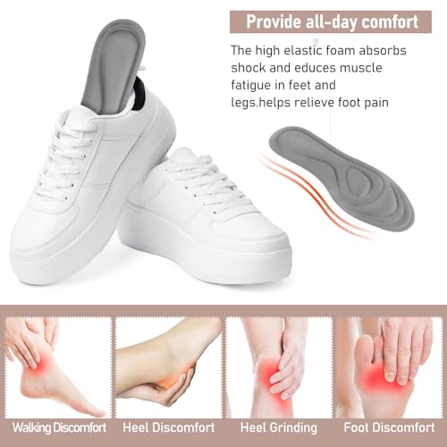 Image of 2 Pairs Memory Foam Insoles, Full-Foot Responsive Cushioning, Plantar Fasciitis Insoles for Women Man, Orthotic Shoe Inserts Arch Support Inserts for Foot Health (Black Grey, W 7.5-8.5 /M 5.5-6.5)