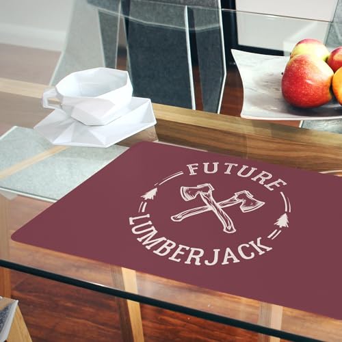 Set de table rouge liège souple grand format motif forestier - 6