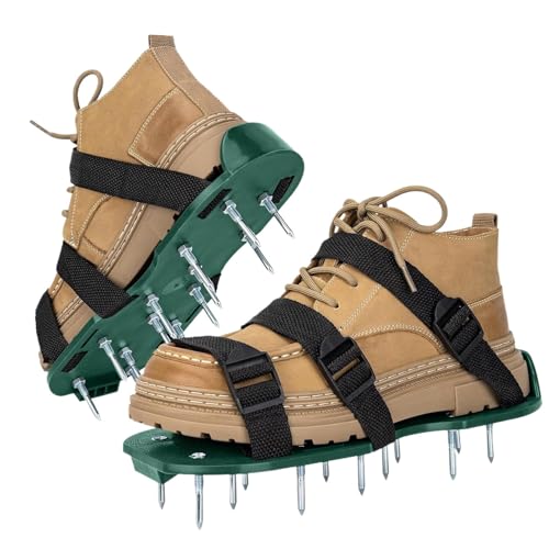 Spike Shoes – 2 x Aeratore regolabile per terreno per cortile, scarpe allentanti da giardinaggio, accessori per la casa con punte resistenti