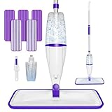 Spray Mops for Hardwood Floor Cleaning: EXEGO Wet Mops with 5 Microfiber Refillable Pads for Swiffer Powermop - Floor Mop with Sprayer Dust Dry Mopping Tools for Tile Wood Laminate Vinyl Marble