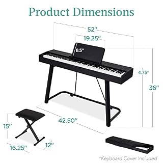 Best Choice Products Piano numérique pleine grandeur avec poids de 88 touches, jeu de clavier électronique pour tous les niveaux d’expérience avec support en U, 3 unités de pédale de sustain, - Les Beatles, Paul McCartney, John Lennon, RIngo Starr, George Harrison Best Choice Products Piano numérique pleine grandeur avec poids de 88 touches, jeu de clavier électronique pour tous les niveaux d'expérience avec support en U, 3 unités de pédale de sustain, – Image 7