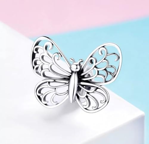 Charm de mariposa grande en plata certificada ideal para regalar en fechas especiales 4