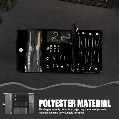 Bolsa enrollable para joyería de PU premium y poliéster resistente 5