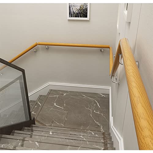 Rampes d'escalier en bois massif avec kit de support mural complet - 6