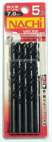 Amazon.co.jp: ナチ(NACHI) 鉄工用ドリル 5本入り シンニング 7.0ミリ