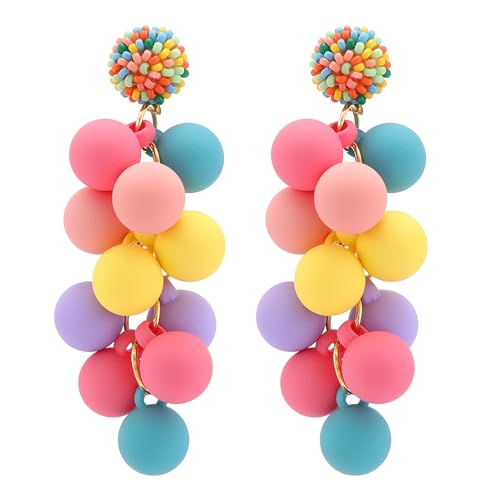 Boucles d'oreille à balle colorée acrylique pour oreilles sensibles