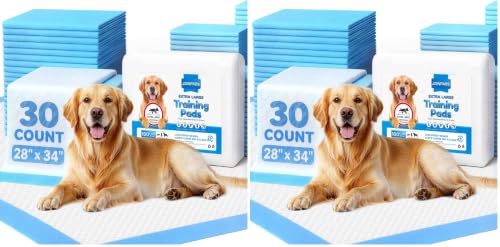 Image of Dog Pee Pad, Puppy Potty Training Pet Pads Dog Pads Extra Large Disposable Super Absorbent & Leak-Free Pee Pads 28 inchx34 inch (Pack of 2)