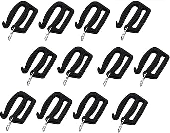 GANPUB 12Pcs G Hook Webbing Connecting Buckles Adjustable Plastic Tri-Glide Slides Backpack Strap Clips Replacement for Luggage Outdoor Camping Sports Buckles FastenersBlack 25mm