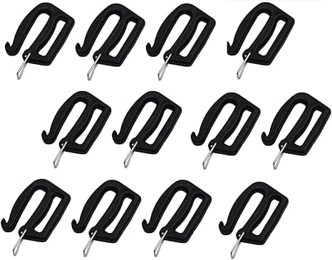 12Pcs Black G Hook Webbing Connecting Buckles Adjustable Plastic Tri-Glide Slides Backpack Strap Clips Replacement for Luggage Outdoor Camping Sports Buckles Fasteners Sewing Notions 25mm/1inch
