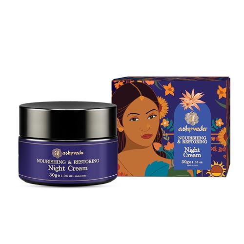 Image of Ashpveda Sandalwood & Saffron Nourishing and Restoring Night Cream | Anti Aging Cream Reduces Fine Lines & Wrinkles | Oil Free & Non Sticky Moisturizer | For Glowing Youthful All Skin Type (30 gm)