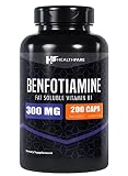 Healthfare Benfotiamine 300mg | 200 Capsules | Fat Soluble Thiamine Vitamin B1 | Supports Glucose Me