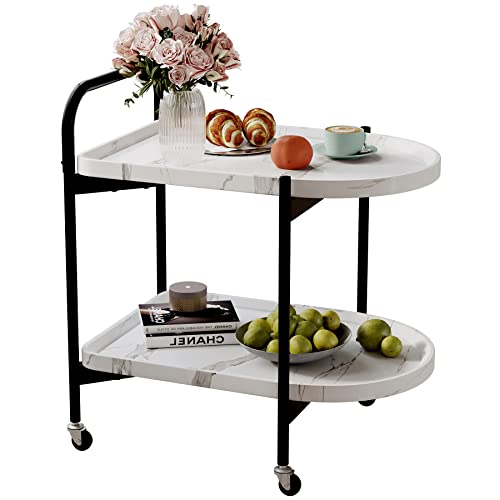 Dessert Cart,Wine Cart,Restaurant Cart,Fruit Tray Cart,Coffee Cart,Utility Cart,Rolling Serving Bar Cart With Lockable Wheels - White #TOP4
