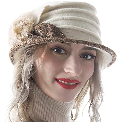 HISSHE Wool Floral Bowler Hat C030 Cover