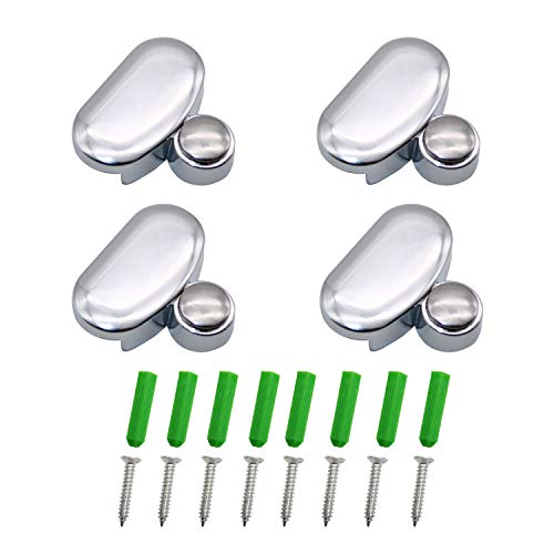 WJUAN 4 Clips de Espejo Ovalados de 3-5 mm, Abrazadera de Vidrio de Aleación de Zinc, Soportes de Estante de Vidrio, para el Hogar Oficina Barbero Banco de Trabajo Baño (Plateado)