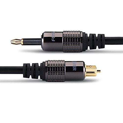 image for FosPower 24K Gold Plated Toslink to Mini Toslink Digital Fiber Optical