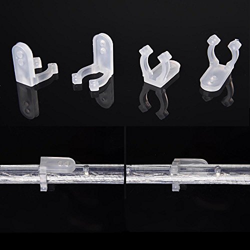 Delight 100Pcs 1/2" 13Mm Clear Pvc Led Rope Light Holder Wall Mounting Clips Accessories Acc Standard Size #TOP2