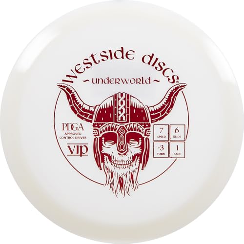 Westside Discs VIP Underworld Disc Golf Fairway Driver | Understable Fairway Driver for Anhyzers & Rollers | Durable VIP Plastic | Ideal for Beginners & Advanced Players | 170-176g (White)