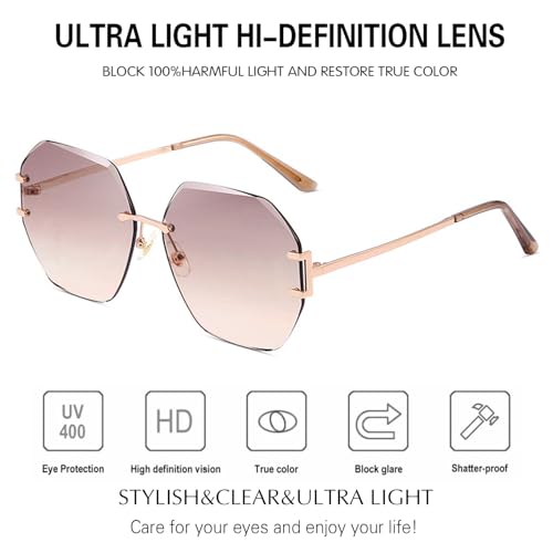 Vintage Ovesized Hexagon Sunglasses With Self-Makeup Effect Tinted Nylon Lenses Glasses UV400 Protection Sun Glasses3