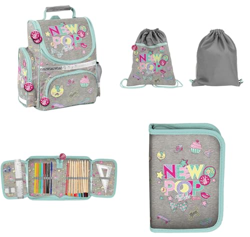 Barbie Schulranzen Set MÄDCHEN 1 KLASSE | Set 3 TEILIG FÜR GRUNDSCHULE | SUPER LEICHT | ERGONOMISCH und ANATOMISCH | FEDERMÄPPCHEN SPORTBEUTEL
