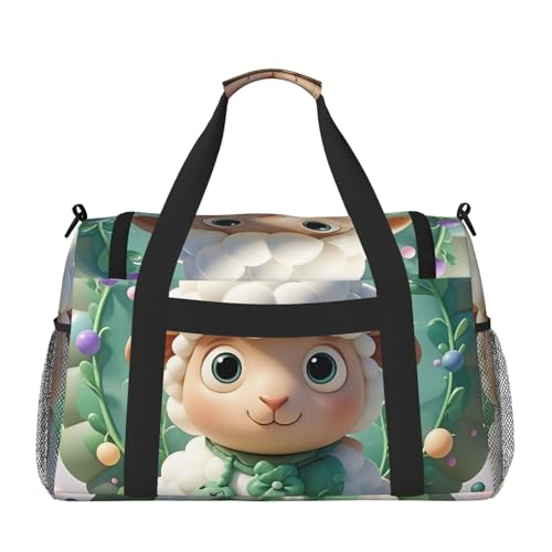 Cute Cartoon Sheep Travel Duffel Bag Lightweight Waterproof Carry On Tote Bag Foldable Weekender Overnight Bags Sport Gym Bag For Women Men2