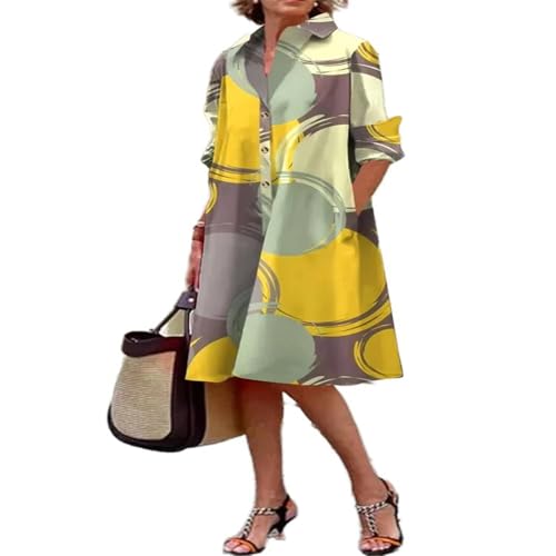 Robe pour femmes col mao à manches longues unie coupe décontractée