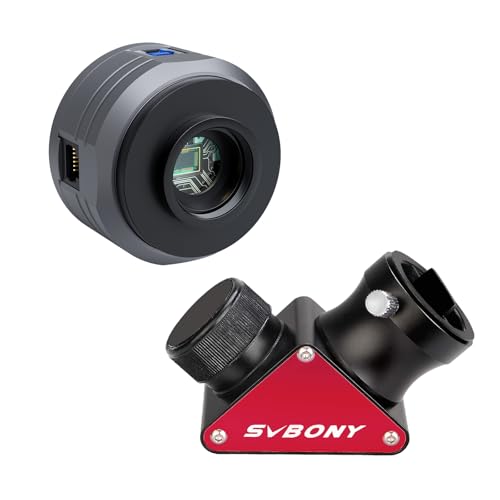 SV188P Dielectric Mirror Star Diagonal, 90 Degree Mirror Diagonal with SC715C Telescope Planetary Camera, 1.45μm Micro Pixel IMX715 Color Astronomy Camera, for Planetary Photography