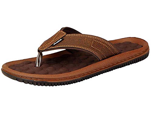 Image of Bata Men's Synthetic Slip On Slippers (Brown, numeric 6)