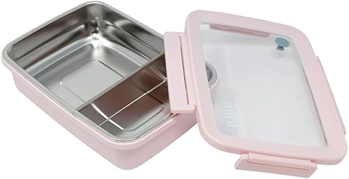 Miniatura 7 de Mira - Lonchera Bento de acero inoxidable 188 con divisor para sándwich y lados, contenedor de alimentos para adultos, cabe en lonchera y mochila,