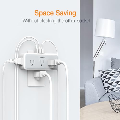 image for Multi Plug Outlet Splitter, TESSAN Wall Surge Protector 5 Outlet Exten