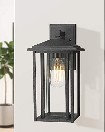 Zeyu Porch Wall Lantern 2 Pack, Outdoor Light Fixtures Wall Mount In Black Finish With Clear Glass, 1951-2Pk Bk #TOP4